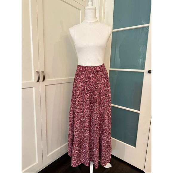 Vero Moda Women's Floral Elastic Waist Pull-on Maxi Skirt Pink Medium - Picture 1 of 7